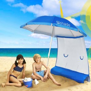 ezShade Lightweight Beach Umbrella with Sunshield Blocks