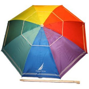 Nautica Beach Umbrella UPF 50+ Rainbow