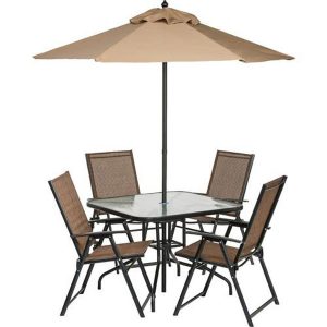 Mosaic Six Piece Outdoor Folding Patio Set