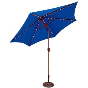 9 Foot Lighted Bronze Market Umbrella by TropiShade