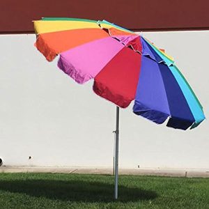 EasyGoUmbrella 8-Feet Heavy Duty Rainbow Beach Umbrella