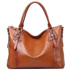 Kattee Vintage Genuine Soft Leather Large Tote Bag For Work