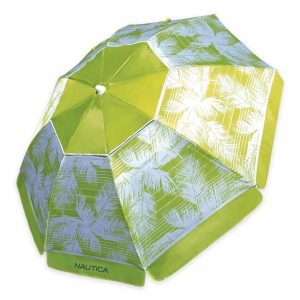 Seven Feet Beach Umbrella Palm Leaf Lime by Nautica