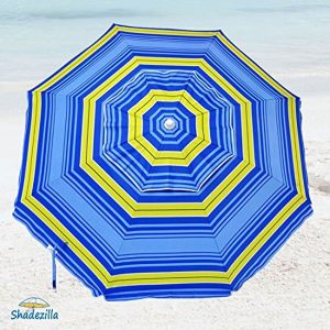 Shadezilla 9 Foot Jumbo Heavy Duty Beach Umbrella UPF 100+ With Tilt