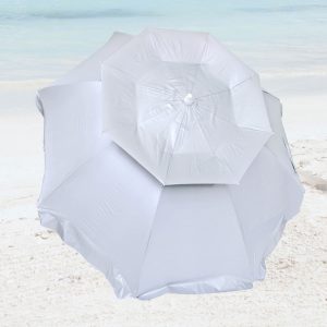 6-8 Foot Solar Guard Deluxe Dual Canopy Beach Umbrella For Wind