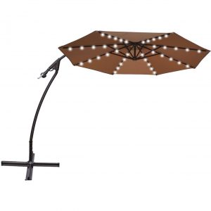 9 Foot Lighted Cantilever Patio Umbrella by Strong Camel