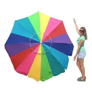 EasyGo 7′ Rainbow Heavy Duty Beach Umbrella