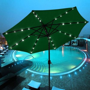 Outdoor Tilt Umbrella with Solar LED by GC Global Direct